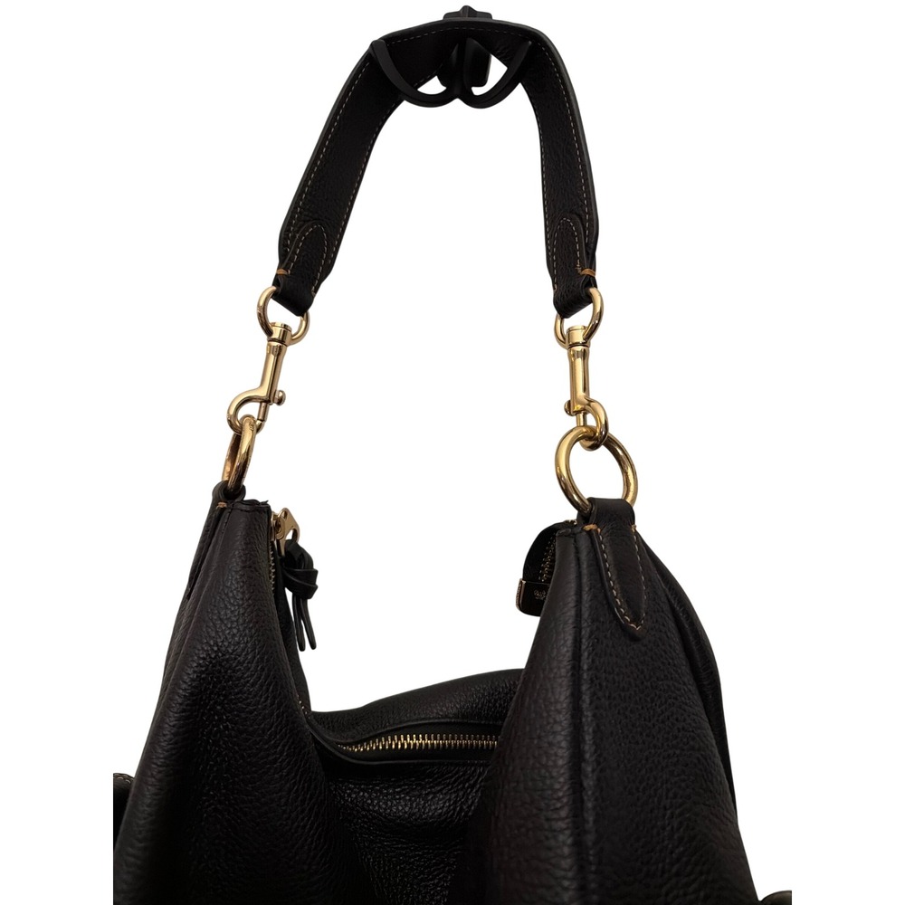 Coach Black Pebbled Leather Shoulder Bag Hobo Gold Hardware H2222-6152 - Picture 3 of 12